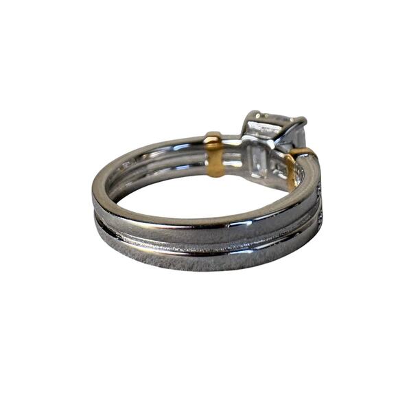 3+ct VVS1 D Graded Moissanite, 75% 18k White Gold 2 Tone Sz9 - Picture 10 of 11